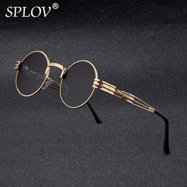 New Fashion Retro Steampunk Round Metal Sunglasses for Men and Women AV8R